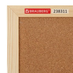 Доска пробковая для объявлений 60х90 см, деревянная рамка, BRAUBERG Wood, 238311 - фото 4