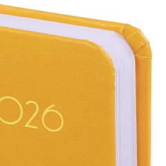 Ежедневник датированный 2026, МАЛЫЙ ФОРМАТ 100х150 мм, А6, BRAUBERG "Select", балакрон, желтый, 117261 - фото 4