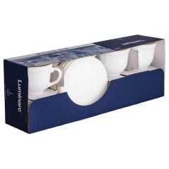 Набор чайный на 6 персон, 6 чашек объемом 220 мл и 6 блюдец, белое стекло, "Trianon", LUMINARC, E8845 - фото 5