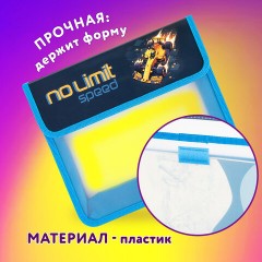 Папка для тетрадей ЮНЛАНДИЯ А5, пластик, 2 отделения, клапан на липучке, "No limit", 273334 - фото 7