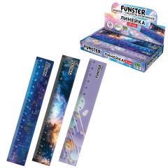 Линейка пластиковая 15 см, FUNSTER (ФАНСТЕР), "КОСМОС", ассорти, дисплей, 210917