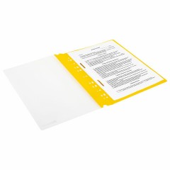 Скоросшиватель пластиковый с перфорацией BRAUBERG EXTRA, А4, 140/180 мкм, желтый, 272899 - фото 7