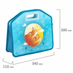 Папка-сумка ЮНЛАНДИЯ, 1 отделение, фетровые ручки, 34х30х11 см, "Moon fox", 270996 - фото 6