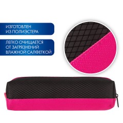 Пенал-косметичка BRAUBERG, мягкий, "Black&Bright", черно-розовый, 21х5х5 см, 229006 - фото 12