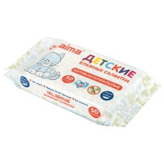 Салфетки влажные детские 50 шт., антибактериальные, LAIMA Antibacterial Kids, 128075 - фото 2