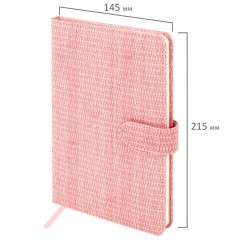 Еженедельник датированный 2026 А5 145х215 мм, BRAUBERG "Augustus", под кожу, розовый, 117163 - фото 2