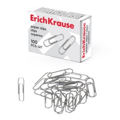 Скрепки ERICH KRAUSE, 28 мм, оцинкованные, 100 штук, в картонной коробке, 7855