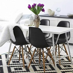 Стулья BRABIX "Eames CF-010", КОМПЛЕКТ 4 шт., пластик черный, опоры дерево/металл, 532631, 2033A - фото 14