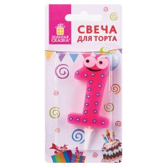 Свеча-цифра для торта "1" "С глазками", 6 см, ЗОЛОТАЯ СКАЗКА, с держателем, в блистере, 591404 Свеча-цифра для торта "1" "С глазками", 6 см, ЗОЛОТАЯ СКАЗКА, с держателем, в блистере, 591404 - фото 5