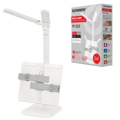 Настольная лампа / светильник беспроводная SONNEN PT-202, подставка для книг, USB, LED, 5 Вт, 3 режима, 238780 - фото 2
