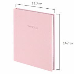 Блокнот МАЛЫЙ ФОРМАТ 110х147 мм, А6, 80 л., твердый, клетка, BRAUBERG "Minimal", розовый, 116449 - фото 2