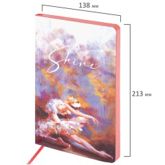 Ежедневник недатированный А5 (138х213 мм), BRAUBERG VISTA, под кожу, гибкий, 136 л., "Ballet", 112002 Ежедневник недатированный А5 (138х213 мм), BRAUBERG VISTA, под кожу, гибкий, 136 л., "Ballet", 112002 - фото 2