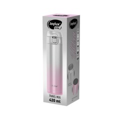 Термокружка 420 мл JOYLUX (ДЖОЙЛЮКС) ULTRA GRADIENT, нержавеющая сталь SUS304, белый/розовый, 700276 - фото 6