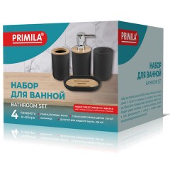 Набор аксессуаров для ванной комнаты, 4 предмета, белый, пластик/бамбук, PRIMILA (ПРИМИЛА), 700119 - фото 2