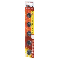 Батарейки литиевые SONNEN Lithium CR2450, "таблетки, дисковые, кнопочные", КОМПЛЕКТ 5 шт., блистер, 457144 Батарейки литиевые SONNEN Lithium CR2450, "таблетки, дисковые, кнопочные", КОМПЛЕКТ 5 шт., блистер, 457144 - фото 4