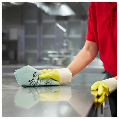 Салфетки VILEDA PROFESSIONAL "ПУРмикро Актив" КОМПЛЕКТ 5 шт., супервпитывание, микроволокно, зеленый, 38х35 см, 174070 - фото 8
