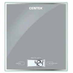 Весы кухонные CENTEK CT-2462 SILVER, электронный дисплей, max вес 5 кг, тарокомпенсация, стекло, CT-2462 Silver Весы кухонные CENTEK CT-2462 SILVER, электронный дисплей, max вес 5 кг, тарокомпенсация, стекло, CT-2462 Silver - фото 2
