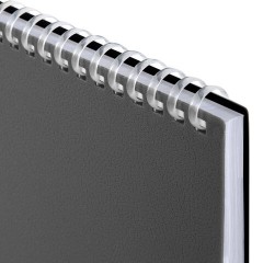 Блокнот А5, 80 л., силиконовый гребень, обложка пластик, клетка, BRAUBERG, серый, 117562 - фото 4