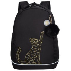 Рюкзак GRIZZLY школьный, анатомическая спинка, 2 отделения, для девочек, "GOLD CAT", 38х28х18 см, RG-563-2/1 Рюкзак GRIZZLY школьный, анатомическая спинка, 2 отделения, для девочек, "GOLD CAT", 38х28х18 см, RG-563-2/1 - фото 2