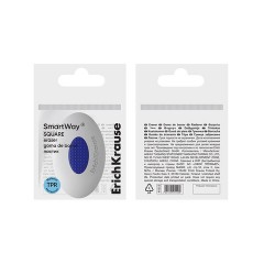 Ластик ERICH KRAUSE "SmartWay Mini Oval", 41х29х9 мм, белый, овальный, пластиковый держатель, 45533 - фото 2