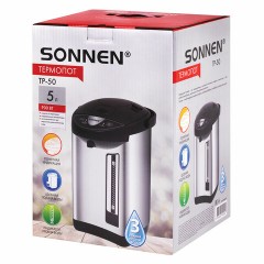 Термопот SONNEN TP-50, 5 л, 900 Вт, 1 температурный режим, 3 режима подачи воды, сталь, белый/серебро, 456711 Термопот SONNEN TP-50, 5 л, 900 Вт, 1 температурный режим, 3 режима подачи воды, сталь, белый/серебро, 456711 - фото 8