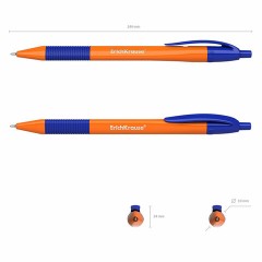 Ручка шариковая масляная автоматическая с грипом ERICH KRAUSE "U-209 Orange", СИНЯЯ, узел 1,0 мм, линия письма 0,3 мм, 47593 Ручка шариковая масляная автоматическая с грипом ERICH KRAUSE "U-209 Orange", СИНЯЯ, узел 1,0 мм, линия письма 0,3 мм, 47593 - фото 3