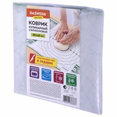 Коврик силиконовый для раскатки/запекания 40х60 см, зеленый, ПОДАРОК пластиковый нож, DASWERK, 608426 Коврик силиконовый для раскатки/запекания 40х60 см, зеленый, ПОДАРОК пластиковый нож, DASWERK, 608426 - фото 2