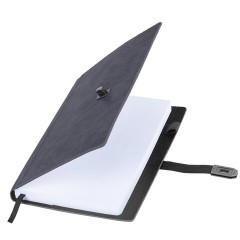 Ежедневник недатированный А5 152х220 мм BRAUBERG "Sirius", под кожу, застежка 160 л., черный, 116213 - фото 5