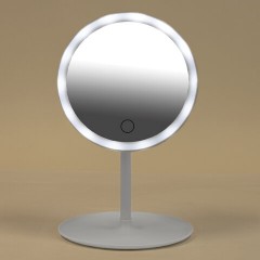 Зеркало настольное с LED-подсветкой для макияжа, диаметр 17 см, 3 режима свечения, аккумулятор 800 mAh, цвет белый, WBZ (ВБЗ), 609332 - фото 6