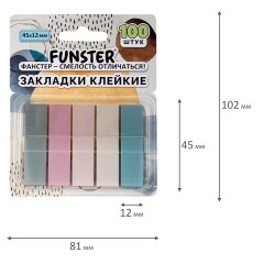 Закладки клейкие Z-сложения FUNSTER (ФАНСТЕР) "Моранди", 45х12 мм, 100 шт. (5 цветов х 20 листов), в диспенсере, 116697 - фото 8