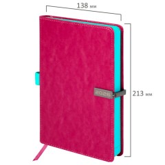 Ежедневник датированный 2026 А5 138x213 мм, BRAUBERG "Inspiration", под кожу, цветной срез, розовый, 117478 - фото 2