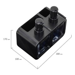 Дозатор DOUBLE для мыла/геля и моющего средства/шампуня, 2х350 мл, органайзер для губок и щеток, ЧЕРНЫЙ, 10х18х17 см, LAIMA HOME, 700045 - фото 10