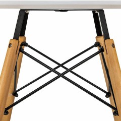 Стол обеденный BRABIX "Eames T-01", круглый, диаметр 80 см, опоры дерево, белый, 532633 - фото 4