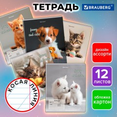 Тетрадь 12 л. BRAUBERG косая линия, обложка картон, CATS AND DOGS, 107288 Тетрадь 12 л. BRAUBERG косая линия, обложка картон, CATS AND DOGS, 107288 - фото 9