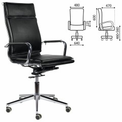 Кресло офисное BRABIX PREMIUM "Kayman EX-532", экокожа, хром, черное, 532543 Кресло офисное BRABIX PREMIUM "Kayman EX-532", экокожа, хром, черное, 532543 - фото 2