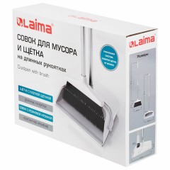 Совок для мусора КОМПЛЕКТ щетка + 2 рукоятки по 77 см металлические разборные, бело-серый, колорбокс, LAIMA, 608947 - фото 10