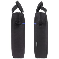 Сумка портфель BRAUBERG PRACTICAL с отделением для ноутбука 15,6", Blue line, черная, 29х40х7 см, 272603 - фото 3