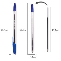 Ручки шариковые BRAUBERG "X-333", НАБОР 8 ШТУК, СИНИЕ, узел 0,7 мм, линия письма 0,35 мм, 144527 - фото 8