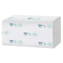 Полотенца бумажные 250 шт., Tellus/TORK (H3) Баланс, КОМПЛЕКТ 20 пачек, 23х20,6 см, V-сложение, 134400 - фото 6