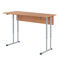 Стол-парта 2-местный, регулируемый, ПИФАГОР SD-2, 1200х500х580-820 мм, рост 3-7 (130-190 см), серый каркас, ЛДСП бук, 533347 - фото 6