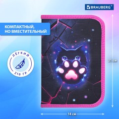 Пенал BRAUBERG, 1 отделение, 1 откидная планка, полиэстер, 21х14 см, "Pink lava", 273522 - фото 14