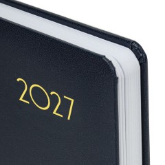 Ежедневник датированный 2027, МАЛЫЙ ФОРМАТ, 100х150 мм, А6, BRAUBERG "Select", балакрон, темно-синий, 118113 - фото 4