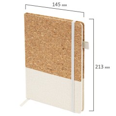 Блокнот в наборе с ручкой А5, 145х213 мм, BRAUBERG "Cork", под кожу, ЭКО обложка, 80 листов, бежевый, 116864 - фото 3