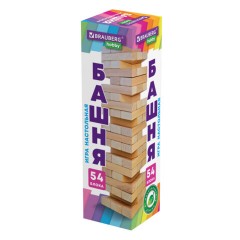 Игра настольная "БАШНЯ", 54 деревянных блока, BRAUBERG HOBBY, 665492 Игра настольная "БАШНЯ", 54 деревянных блока, BRAUBERG HOBBY, 665492 - фото 2