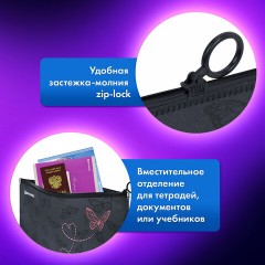Папка для тетрадей BRAUBERG А4, 1 отделение, пластик, на zip-lock-молнии, "Neon butterflies", 272103 Папка для тетрадей BRAUBERG А4, 1 отделение, пластик, на zip-lock-молнии, "Neon butterflies", 272103 - фото 9