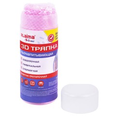 Салфетка протирочная 3D-СУПЕРВПИТЫВАЮЩАЯ PVA-замша 43x32 см, в тубе, розовая, LAIMA HOME, 609973 - фото 3