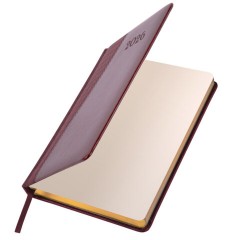 Ежедневник датированный 2026, А5, 138x213 мм, BRAUBERG "Cayman", под кожу, бордовый/коричневый, 117044 - фото 4