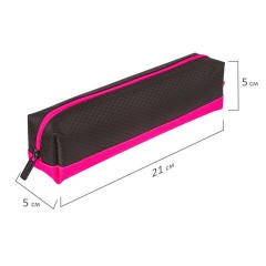 Пенал-косметичка BRAUBERG, мягкий, "Black&Bright", черно-розовый, 21х5х5 см, 229006 - фото 9