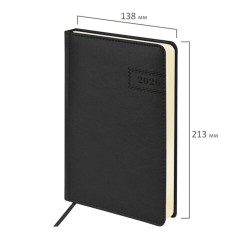 Ежедневник датированный 2026 А5 138x213 мм, BRAUBERG "Imperial", под кожу, черный, 117063 - фото 2