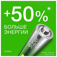 Батарейки КОМПЛЕКТ 2 шт., GP Super G-Tech, AA (LR6, 15А), алкалиновые, пальчиковые, блистер, 15A-2CR2 - фото 9